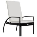 VidaXL Sun Lounger with Footrest PE Rattan Black