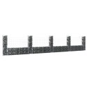 VidaXL U-shape Gabion Basket with 5 Posts Iron 196.9"x7.9"x39.4"