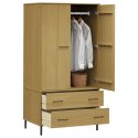 VidaXL Wardrobe with Metal Legs Brown 35.4"x21.7"x67.9" Solid Wood OSLO