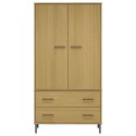 VidaXL Wardrobe with Metal Legs Brown 35.4"x21.7"x67.9" Solid Wood OSLO