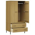 VidaXL Wardrobe with Metal Legs Brown 35.4"x21.7"x67.9" Solid Wood OSLO