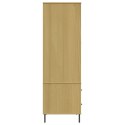 VidaXL Wardrobe with Metal Legs Brown 35.4"x21.7"x67.9" Solid Wood OSLO