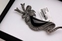 Rhodium plated silver brooch RDM3438 - Marcasite