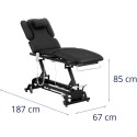Łóżko stół kosmetyczny do masażu elektryczny 3 silniki 250 kg NANTES - czarny