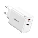 Ładowarka sieciowa GaN 2x USB-C PD 65W biała