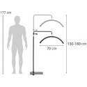 Lampa kosmetyczna do makijażu rzęs regulowana LED 3000 - 6000 K 40 W - czarna