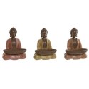 Figurka Dekoracyjna Home ESPRIT Pomarańczowy Koral Limonka Żywica Budda Orientalny 19,5 x 16 x 25,5 cm (3 Sztuk)