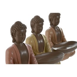 Figurka Dekoracyjna Home ESPRIT Pomarańczowy Koral Limonka Żywica Budda Orientalny 19,5 x 16 x 25,5 cm (3 Sztuk)