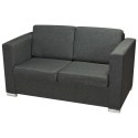 VidaXL 2 osobowa sofa tapicerowana ciemnoszara