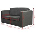 VidaXL 2 osobowa sofa tapicerowana ciemnoszara