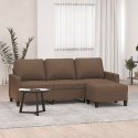 VidaXL 3-osobowa sofa z podnóżkiem, brązowy, 180 cm, tkaniną