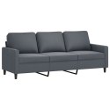 VidaXL 3-osobowa sofa z podnóżkiem, ciemnoszary, 180 cm, aksamit