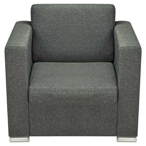 Komplet wypoczynkowy 3+2+1 ciemnoszary materiał