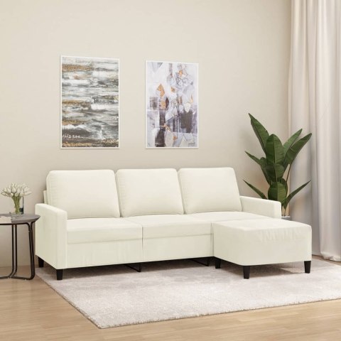 VidaXL Sofa 3-osobowa, kremowa, 180 cm, tapicerowana aksamit