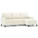 VidaXL Sofa 3-osobowa, kremowa, 180 cm, tapicerowana aksamit