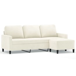 VidaXL Sofa 3-osobowa, kremowa, 180 cm, tapicerowana aksamit