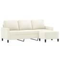 VidaXL Sofa 3-osobowa, kremowa, 180 cm, tapicerowana aksamit