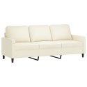 VidaXL Sofa 3-osobowa, kremowa, 180 cm, tapicerowana aksamit