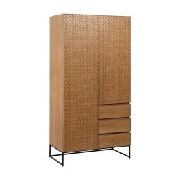 Kredens MARIGNI Czarny Naturalny Żelazo Drewno MDF 98,5 x 55 x 199,5 cm