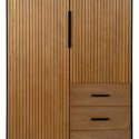 Kredens ORLEANS Czarny Naturalny Żelazo Drewno MDF 104 x 53 x 203 cm