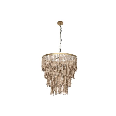 Lampa Sufitowa Home ESPRIT Złoty Naturalny Drewno Metal 70 x 70 x 157 cm