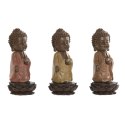 Figurka Dekoracyjna Home ESPRIT Brązowy Pomarańczowy Koral Limonka Żywica Budda Orientalny 9 x 9 x 21 cm (3 Sztuk)