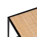 Stolik Czarny Naturalny Szkło Żelazo Rattan 97,5 x 34 x 35 cm (3 Sztuk)