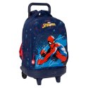 Torba szkolna z kółkami Spider-Man Neon Granatowy 33 x 45 x 22 cm