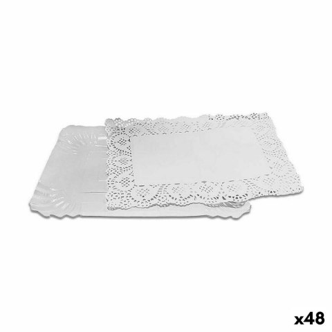 Stojak na ciasto Algon Biały 18,5 x 25,5 x 1,5 cm (3 Części) (48 Sztuk)