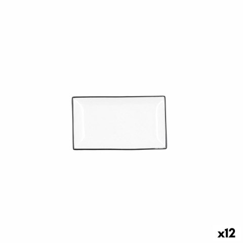 Tacka do przekąsek Quid Gastro Biały Czarny Ceramika 16,5 x 9,5 x 2 cm (12 Sztuk)