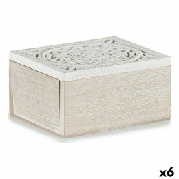 Pudełko ozdobne 16 x 8 x 11 cm Drewno (6 Sztuk)