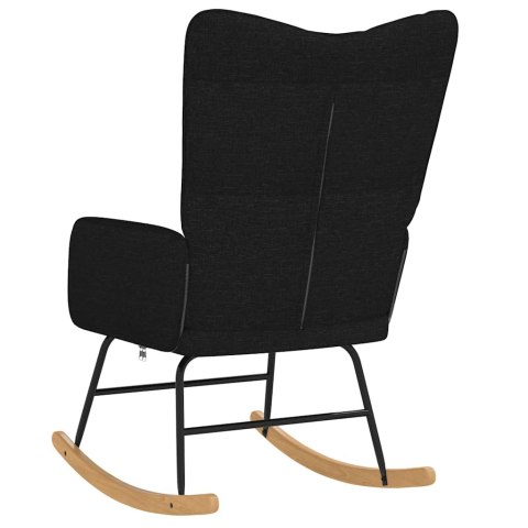 Fotel bujany, czarny, tapicerowany tkaniną