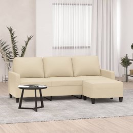 VidaXL Sofa 3-osobowa, kremowa, 180 cm, tapicerowana tkaniną