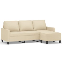 VidaXL Sofa 3-osobowa, kremowa, 180 cm, tapicerowana tkaniną