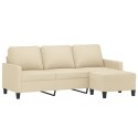 VidaXL Sofa 3-osobowa, kremowa, 180 cm, tapicerowana tkaniną