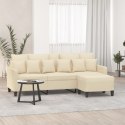 VidaXL Sofa 3-osobowa, kremowa, 180 cm, tapicerowana tkaniną