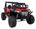 Buggy UTV Terenówka dla dzieci Czerwony + Pilot + Bagażnik + Wolny Start + EVA + MP3 LED