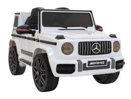 Mercedes AMG G63 dla dzieci Biały + Pilot + MP3 LED + Wolny Start + EVA + Pasy