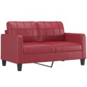 VidaXL 2-osobowa sofa, winna czerwień, 140 cm, sztuczna skóra