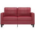 VidaXL 2-osobowa sofa, winna czerwień, 140 cm, sztuczna skóra