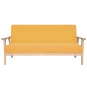 VidaXL 3-osobowa sofa tapicerowana, żółta