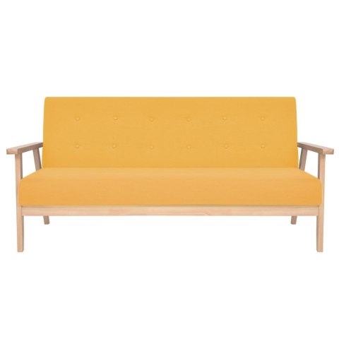 3-osobowa sofa tapicerowana, żółta