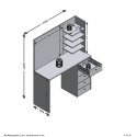 FMD Toaletka z lustrem, 105x39,9x140,5 cm, biała