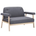 VidaXL Sofa 2-osobowa tapicerowana materiałem, ciemnoszara