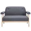 VidaXL Sofa 2-osobowa tapicerowana materiałem, ciemnoszara