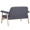 VidaXL Sofa 2-osobowa tapicerowana materiałem, ciemnoszara