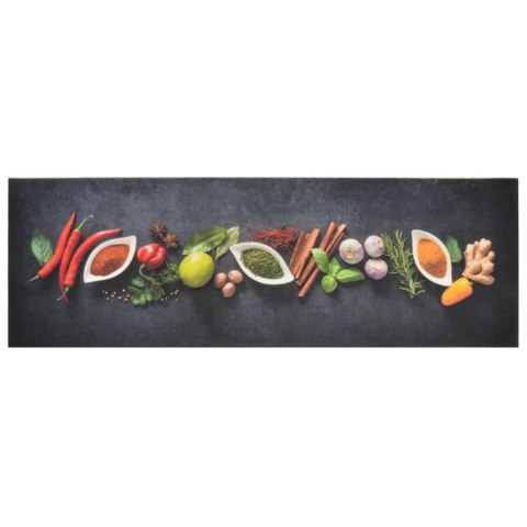 Dywanik kuchenny, wzór w przyprawy, 60x180 cm, aksamit