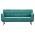 VidaXL 3-osobowa sofa tapicerowana tkaniną, 172x70x82 cm, zielona