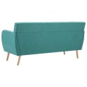 VidaXL 3-osobowa sofa tapicerowana tkaniną, 172x70x82 cm, zielona