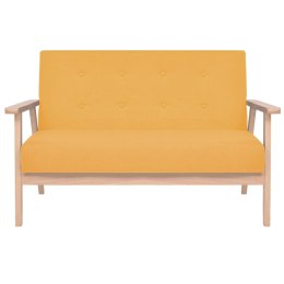 VidaXL 2 osobowa sofa tapicerowana, żółta